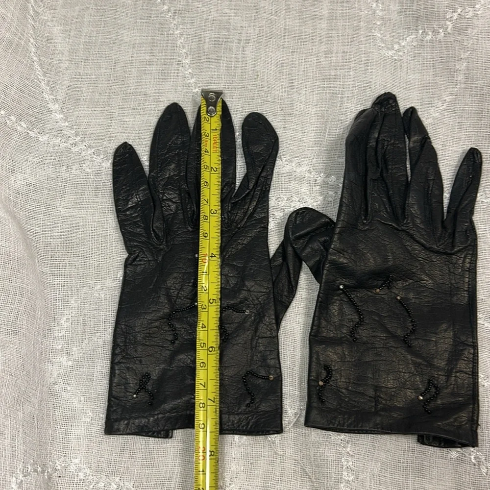 Vintage Regency for Alexander’s made in Italy leather gloves with beaded details